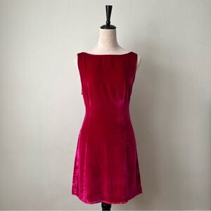 NWOT Reformation Brisbane Velvet Dress in Rhubarb